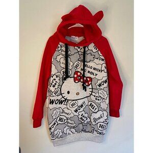 Hello Kitty Gray And Red Hoodie Womens size Small